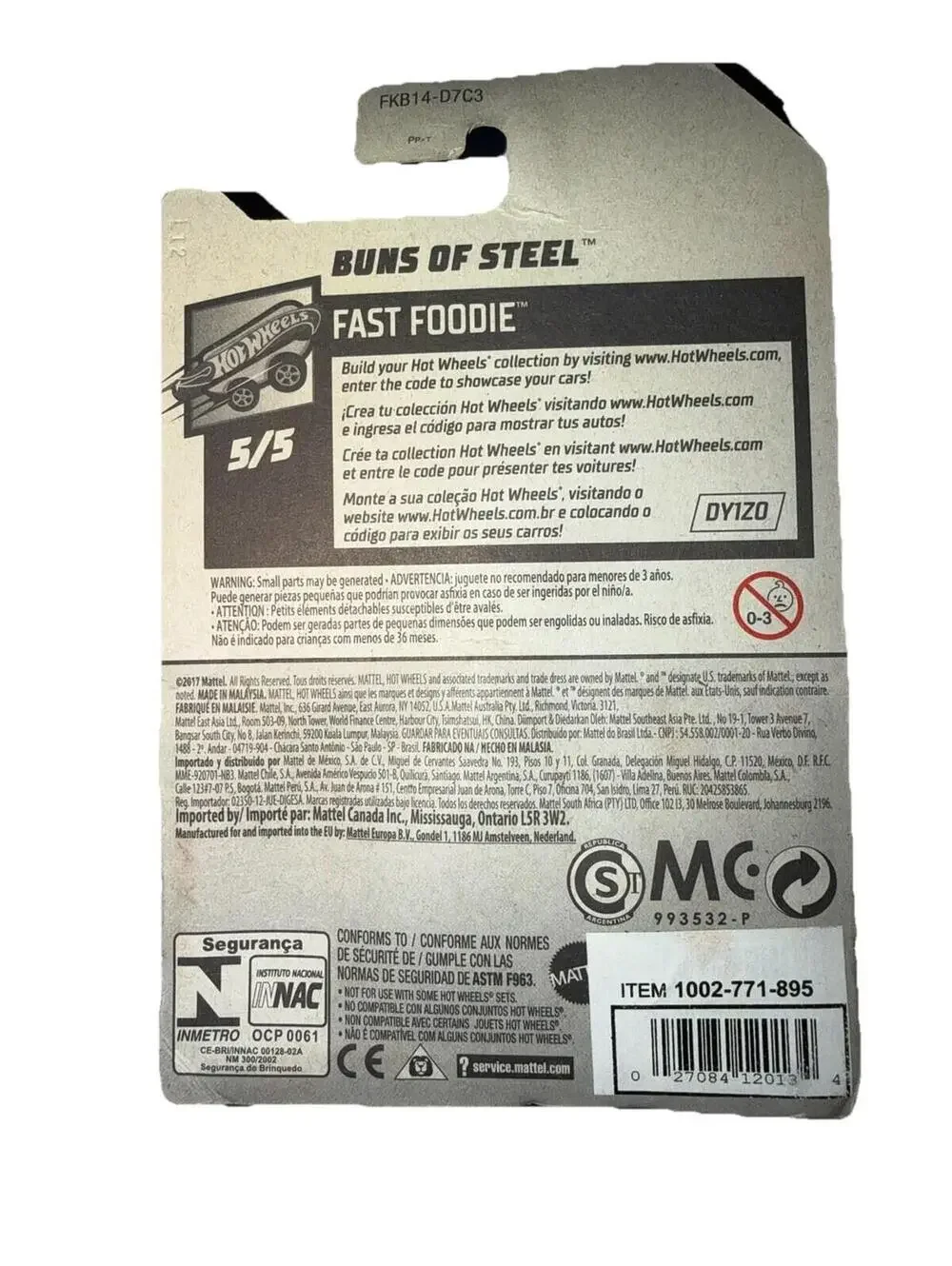 Hot Wheels Buns of Steel Fast Foodie Diecast Truck 1:64 White Yellow Red 2018